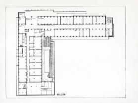 Grundrissplan des Gewerbeschulhauses und Kunstgewerbemuseum, Keller