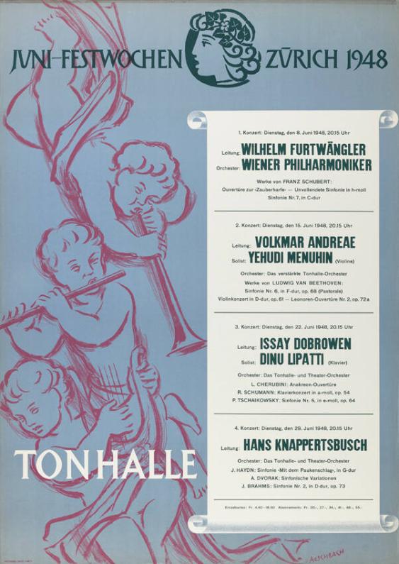 Juni-Festwochen Zürich 1948 - Tonhalle