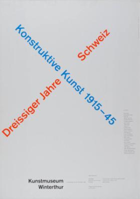 Dreissiger Jahre Schweiz - Konstruktive Kunst 1915-45 - Kunstmuseum Winterthur