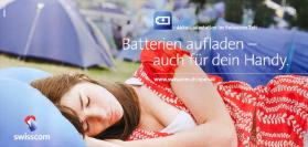 Akku-Ladestation im Swisscom Zelt - Batterien aufladen - auch für dein Handy. www.swisscom.ch/openair