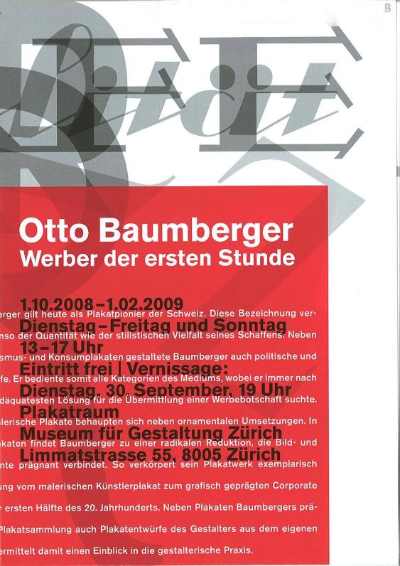 Otto Baumberger - Werber der ersten Stunde