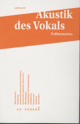 Akustik des Vokals