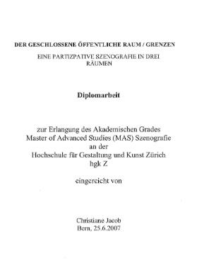 Der Geschlossene Öffentliche Raum / Grenzen