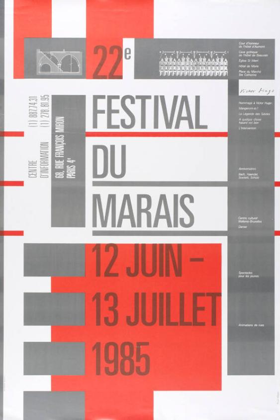 22e Festival du Marais - 12 juin-13 juillet 1985