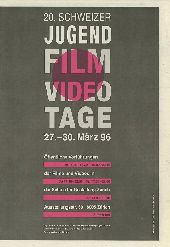 20. Schweizer Jugend Film Video Tage 1996