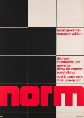 Kunstgewerbemuseum Zürich - Norm - Die Norm in Industrie und Gewerbe - Schweiz. Wanderausstellung