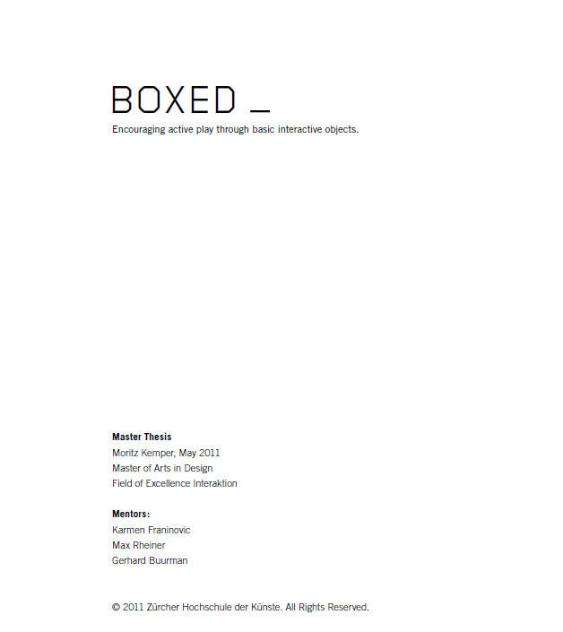 BOXED – Encouraging active play through basic interactive objects