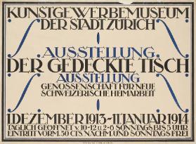 Kunstgewerbemuseum der Stadt Zürich - Ausstellung - Der gedeckte Tisch - Ausstellung Genossenschaft für neue schweizerische Heimarbeit