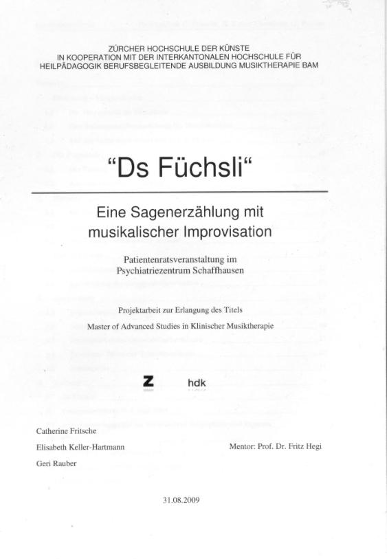 "Ds Füchsli" - Eine Sagenerzählung mit musikalischer Improvisation