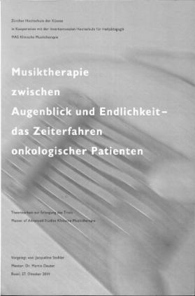 ZHdK, MAS Klinische Musiktherapie, Zürich, CH