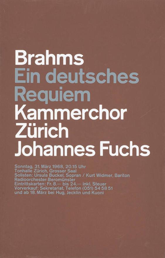 Brahms - Ein deutsches Requiem - Kammerchor Zürich - Johannes Fuchs