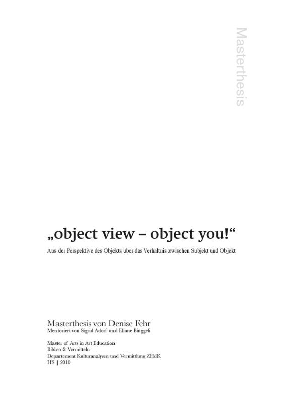'object view - object you!'