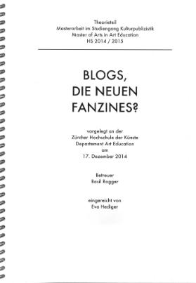 Blogs, die neuen Fanzines? -Theorieteil