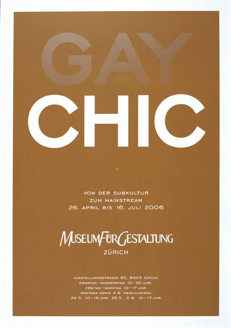 Gay Chic - Von der Subkultur zum Mainstream - Museum für Gestaltung Zürich