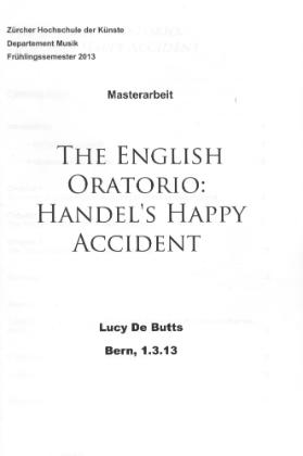 The English Oratorio: Handel's happy accident