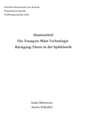 Die Trompete bläst Technologie - Rückgang-Thesis in der Spätklassik (sic!)