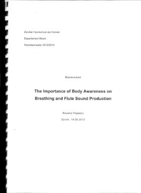 The importanceof body awareness on breathing and flute sound production