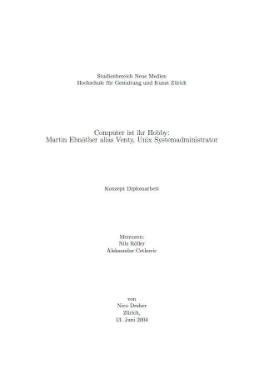 Computer ist ihr Hobby: Martin Ebnöther alias Venty, Unix Systemadministrator