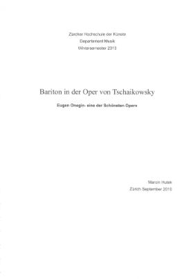 Bariton in der Oper von Tschaikowsky