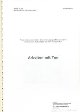 Arbeiten mit Ton