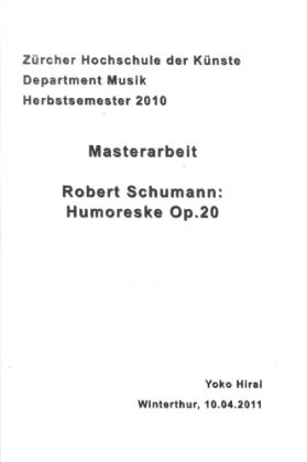 Robert Schumann: Humoreske Op.20