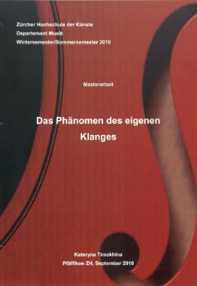 Das Phänomen des eigenen Klanges