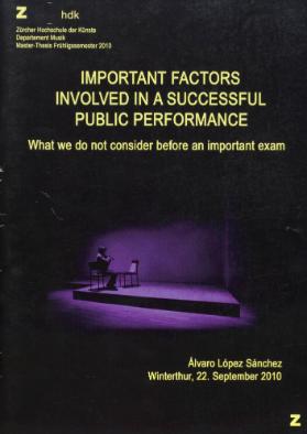 Important factors involved in a successful public performance
