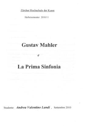 Gustav Mahler e La Prima Sinfonia