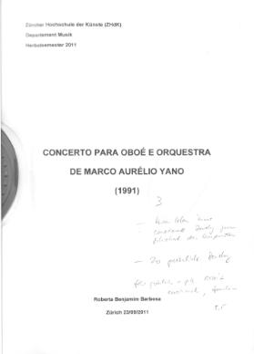 Concerto para oboé e orquestra de Marco Aurélio Yano (1991)