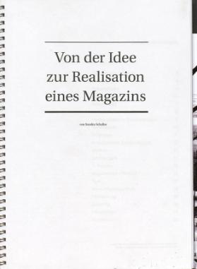 Von der Idee zur Realisation eines Magazins