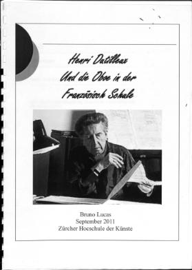 Henri Dutilleux und die Oboe in der Französischen Schule