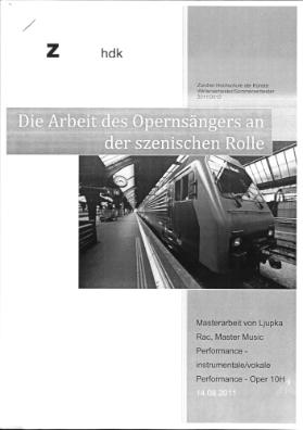 Die Arbeit des Opernsängers an der szenischen Rolle