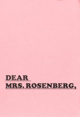Dear Mrs. Rosenberg - Auswirkungen einer Suchaktion