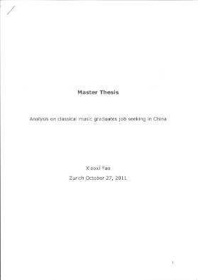 Analysis on classical music graduates job seeking in China