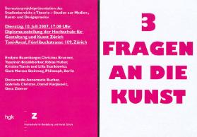 3 Fragen an die Kunst