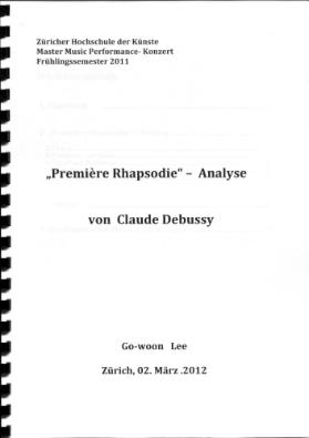 "Première Rhapsodie" - Analyse von Claude Debussy