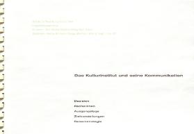 Das Kulturinstitut und seine Kommunikation