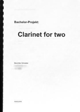 Clarinet for two - Klarinettenduos