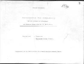 Verzeichnis von Vokalmusik von Schweizer Komponisten des 20. Jahrhunderts