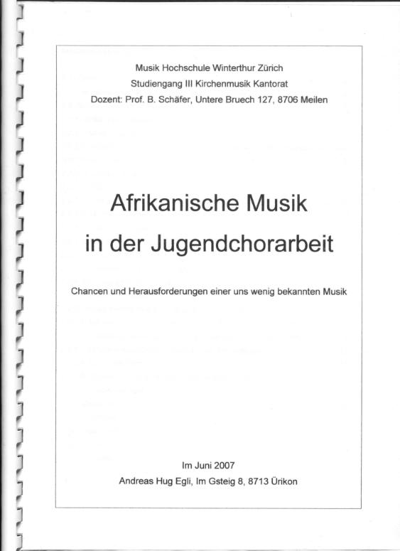 Afrikanische Musik in der Jugendchorarbeit