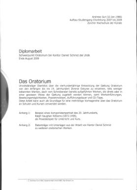 Das Oratorium