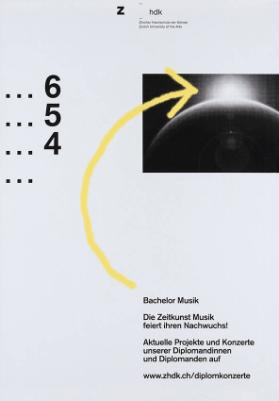 ... 6 ... 5 ... 4 ... Bachelor Musik - Die Zeitkunst Musik feiert ihren Nachwuchs! - Aktuelle Projekte und Konzerte unserer Diplomandinnen und Diplomanden auf www.zhdk.ch/ diplomkonzerte - Zürcher Hochschule der Künste