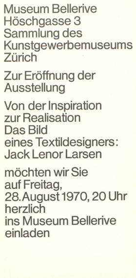 Von der Inspiration zu Realisation - Das Bild eines Textildesigners: Jack Lenor Larsen