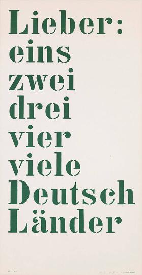 Lieber: eins zwei drei vier viele Deutsch Länder