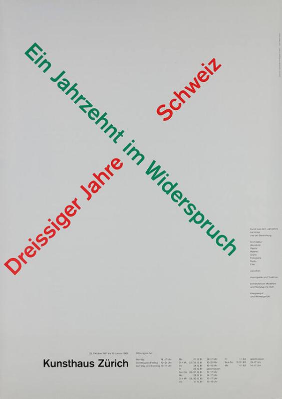 Ein Jahrzehnt im Widerspruch - Dreissiger Jahre Schweiz - Kunsthaus Zürich