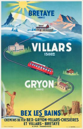 Bretaye Villars Gryon - Bex les Bains - Chemins de fer -  Alpes Vaudoises