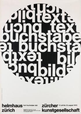 Helmhaus Zürich - Zürcher Kunstgesellschaft - Text Buchstabe Bild