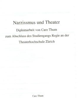 Narzissmus und Theater