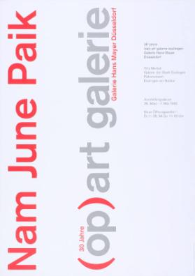 30 Jahre (Op)art Galerie - Galerie Hans Mayer Düsseldorf - Nam June Paik