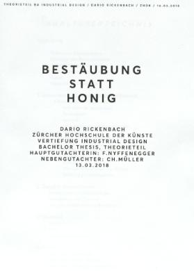 Bestäubung statt Honig